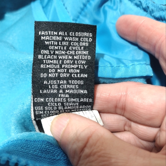 Stevies Aqua Blue Fleece Upper Overall Snow Bibs Ski Pants - Picture 5 of 13